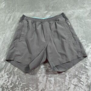 Birddogs Shorts Mens Medium Gray Lined Boom Athletic Zipper Pocket Gym Workout